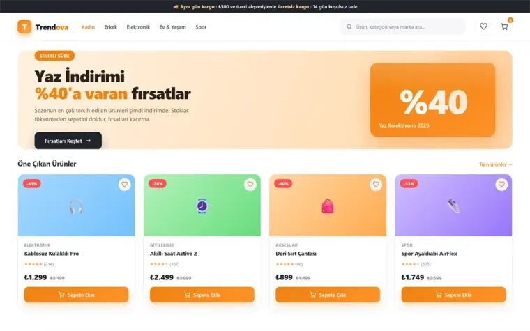 Modern E-Ticaret Mağazası — önizleme