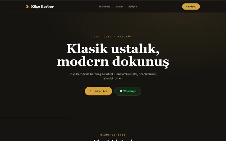 Esnaf Tanıtım Sitesi — önizleme