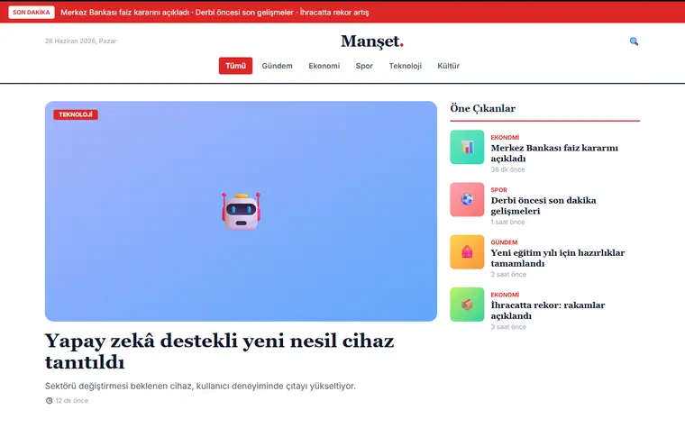 Haber / Dergi Sitesi — önizleme