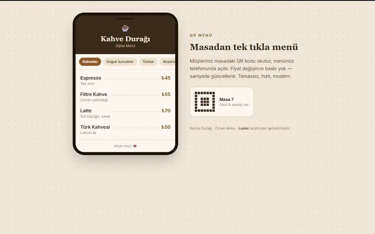 QR Menü Sistemi — önizleme